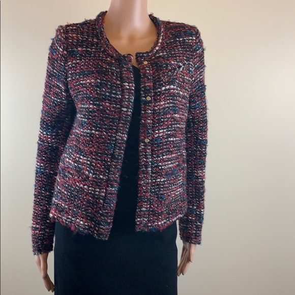 IRO Carene Red Tweed Boucle Jacket - Picture 4 of 8